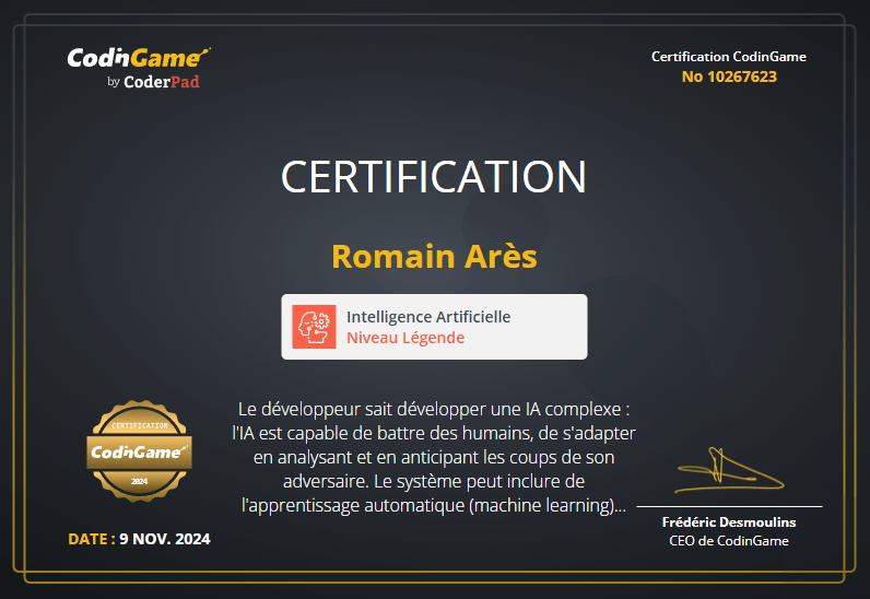 Certification Codingame 1