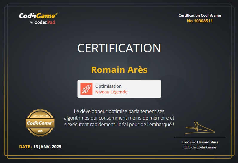 Certification Codingame 3