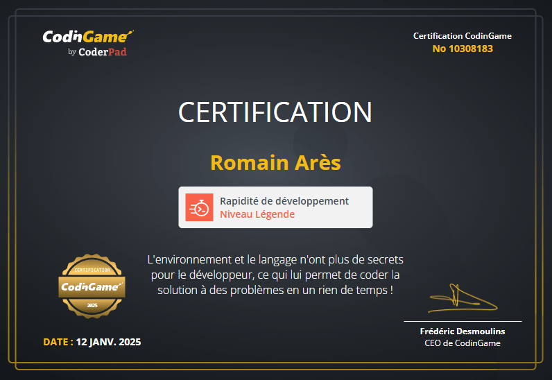 Certification Codingame 4